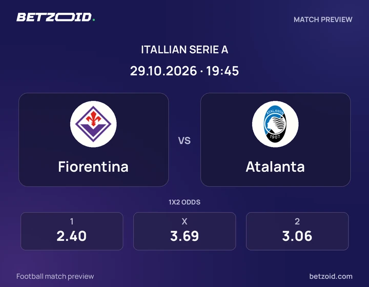 Fiorentina – Atalanta Fiorentina – Atalanta: presentazione della partita di Serie A con stemmi e orario di inizio.