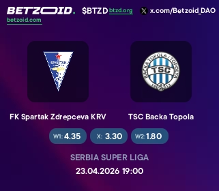 FK Spartak Zdrepceva KRV - TSC Backa Topola
