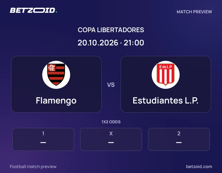 Flamengo - Estudiantes L.P. Flamengo vs Estudiantes L.P.: Copa Libertadores match preview with team badges and kick-off details.