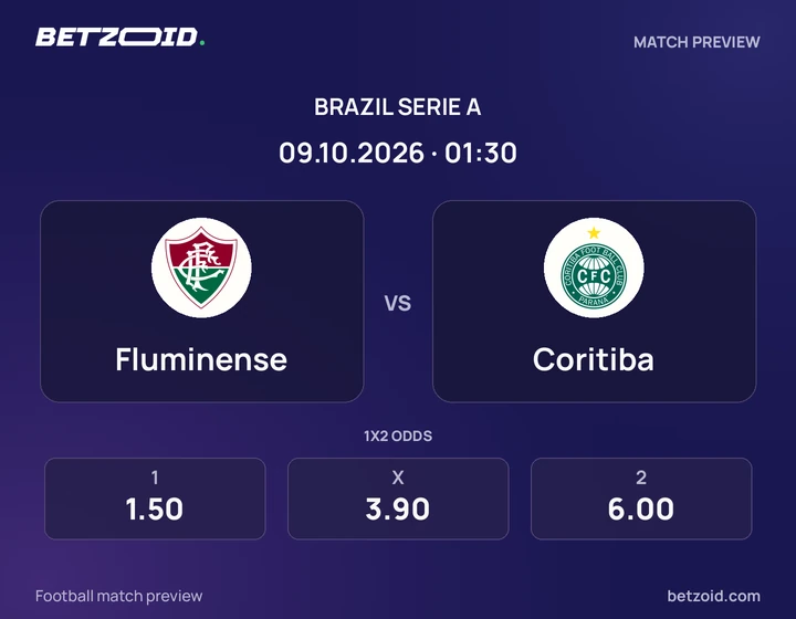 Fluminense - Coritiba Fluminense vs Coritiba: Brazil Serie A match preview with team badges and kick-off details.