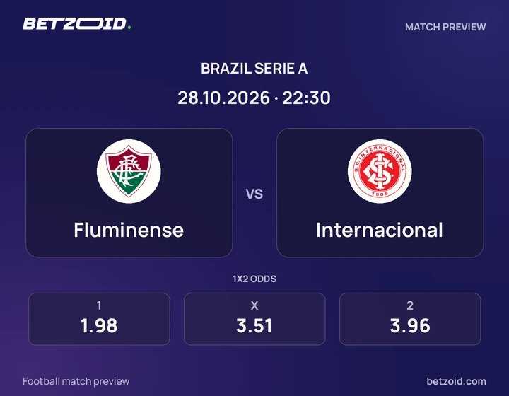 Fluminense x Internacional Fluminense x Internacional: prévia do jogo de Brasileirão Série A, com escudos e informações da partida.