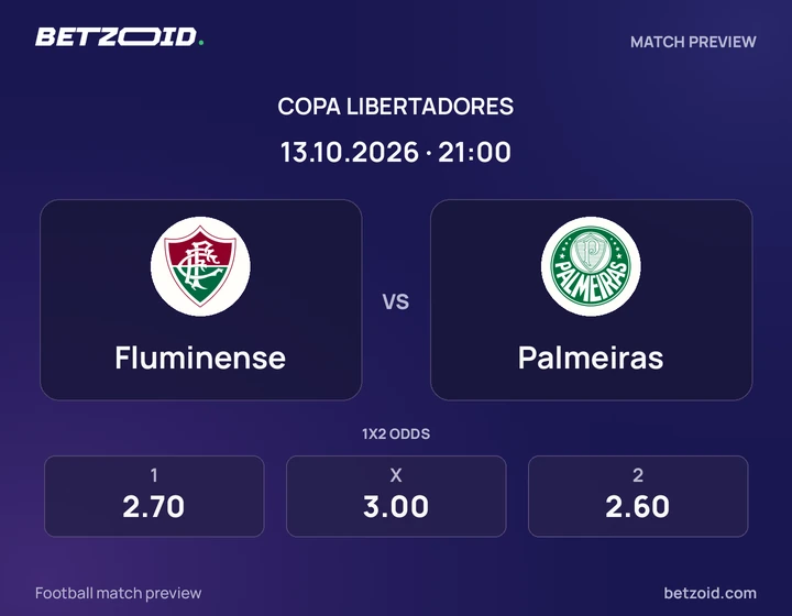 Fluminense x Palmeiras Fluminense x Palmeiras: prévia do jogo de Copa Libertadores, com escudos e informações da partida.
