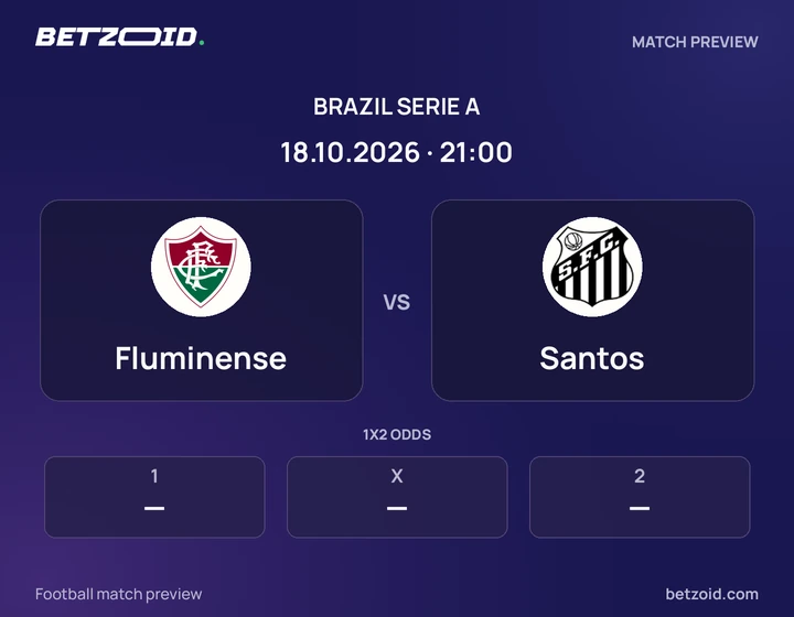 Fluminense vs Santos: Brazil Serie A match preview with team badges and kick-off details.