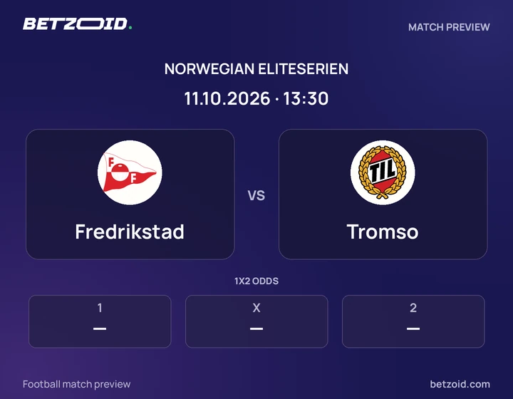Fredrikstad - Tromso Fredrikstad vs Tromso: Norwegian Eliteserien match preview with team badges and kick-off details.