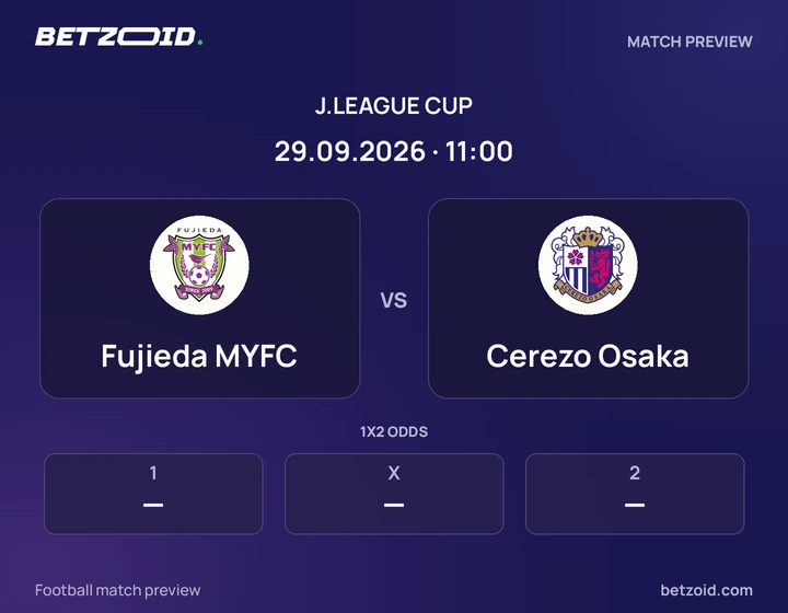 Fujieda MYFC - Cerezo Osaka Fujieda MYFC vs Cerezo Osaka: J.League Cup match preview with team badges and kick-off details.