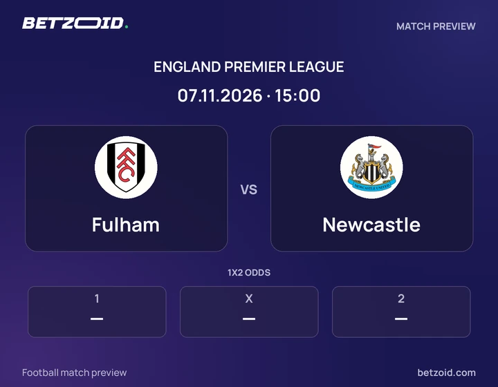 Fulham vs Newcastle: England Premier League match preview with team badges and kick-off details.