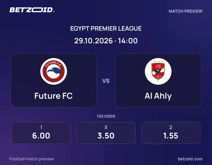 Future FC - Al Ahly Future FC vs Al Ahly: Egypt Premier League match preview with team badges and kick-off details.