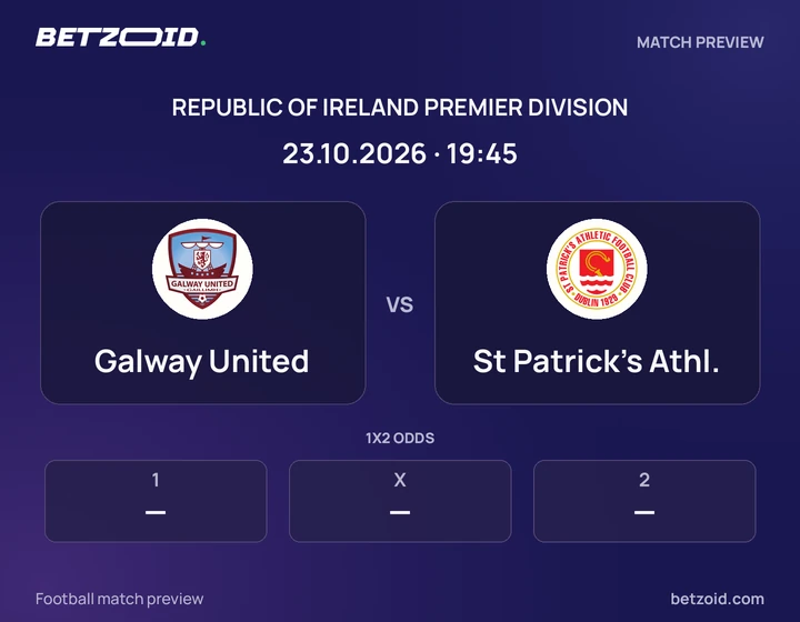 Galway United - St Patrick's Athl. Galway United vs St Patrick's Athl.: Republic of Ireland Premier Division match preview with team badges and kick-off details.