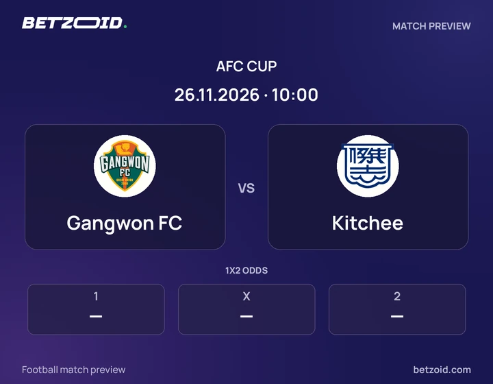 Gangwon FC - Kitchee Gangwon FC vs Kitchee: AFC Cup match preview with team badges and kick-off details.