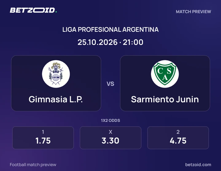 Gimnasia L.P. vs. Sarmiento Junin Gimnasia L.P. vs. Sarmiento Junin: imagen del partido de Liga Profesional Argentina.