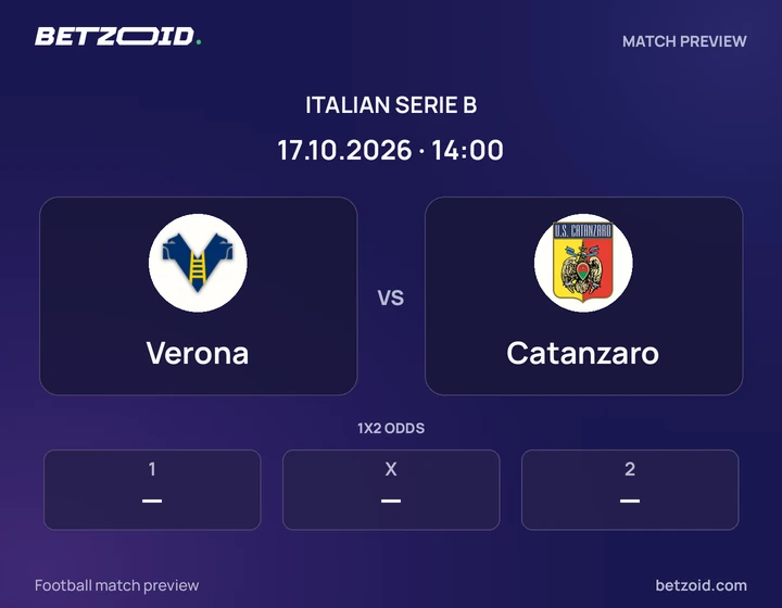 Verona - Catanzaro Verona vs Catanzaro: Italian Serie B match preview with team badges and kick-off details.