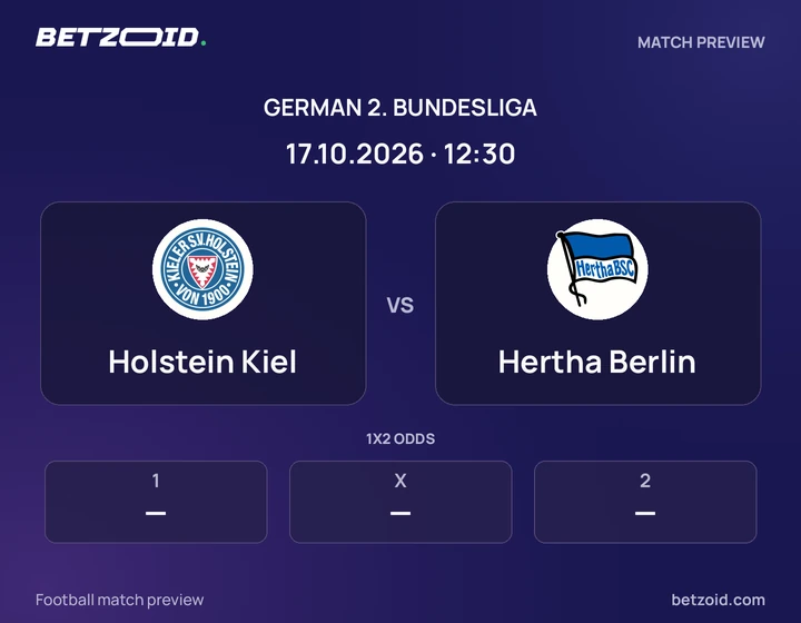 Holstein Kiel - Hertha Berlin Holstein Kiel vs Hertha Berlin: German 2. Bundesliga match preview with team badges and kick-off details.