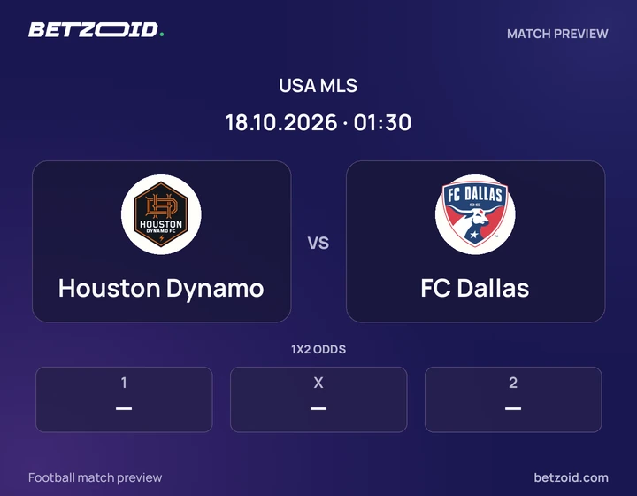 Houston Dynamo - FC Dallas Houston Dynamo vs FC Dallas: USA MLS match preview with team badges and kick-off details.