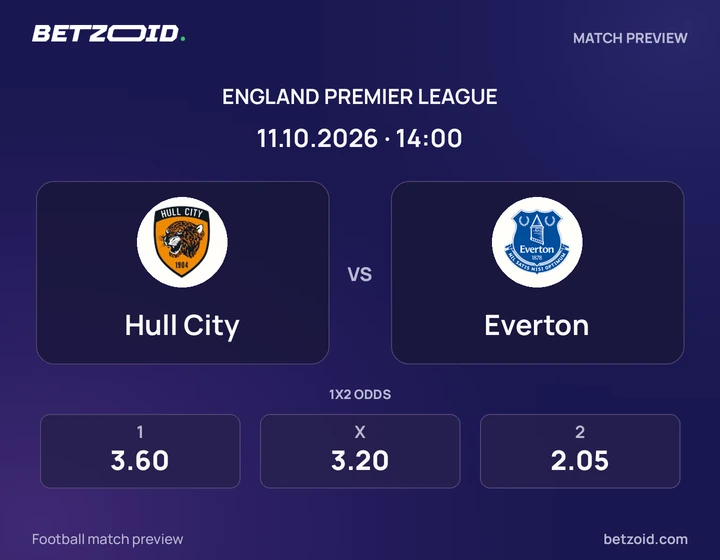 Hull City - Everton Hull City vs Everton: England Premier League match preview with team badges and kick-off details.