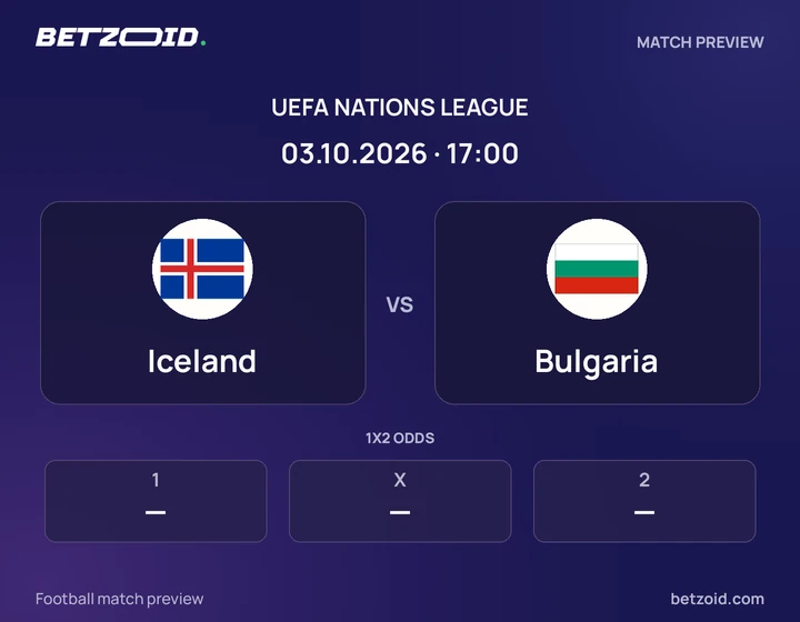 Iceland - Bulgaria Iceland vs Bulgaria: UEFA Nations League match preview with team badges and kick-off details.