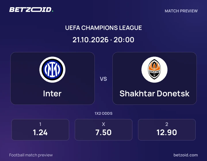 Inter – Shakhtar Donetsk Inter – Shakhtar Donetsk: presentazione della partita di Champions League con stemmi e orario di inizio.