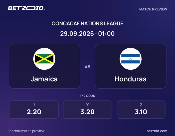 Jamaica vs Honduras: CONCACAF Nations League match preview with team badges and kick-off details.