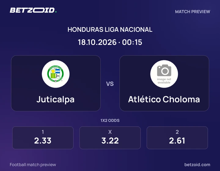 Juticalpa vs Atlético Choloma: Honduras Liga Nacional match preview with team badges and kick-off details.
