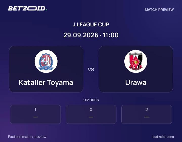 Kataller Toyama - Urawa Kataller Toyama vs Urawa: J.League Cup match preview with team badges and kick-off details.