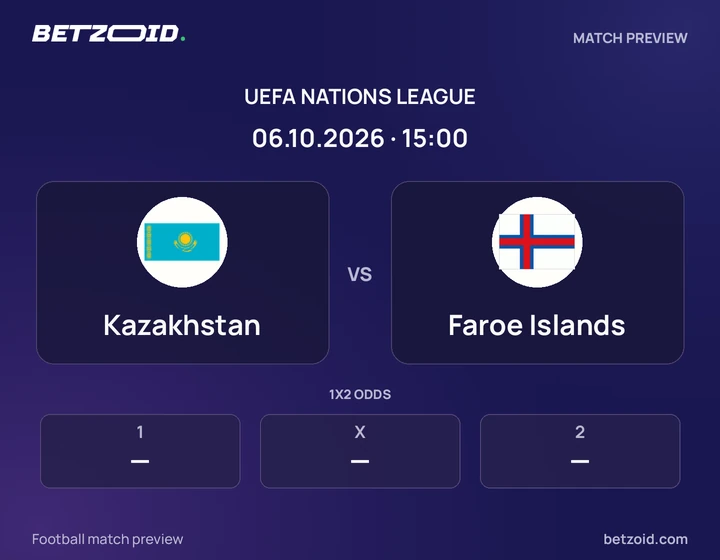 Kazakhstan - Faroe Islands Kazakhstan vs Faroe Islands: UEFA Nations League match preview with team badges and kick-off details.