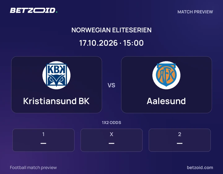 Kristiansund BK - Aalesund Kristiansund BK vs Aalesund: Norwegian Eliteserien match preview with team badges and kick-off details.