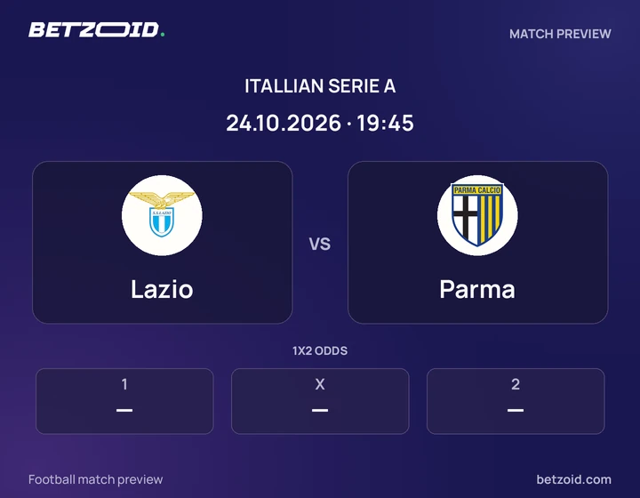 Lazio - Parma Lazio vs Parma: Itallian Serie A match preview with team badges and kick-off details.