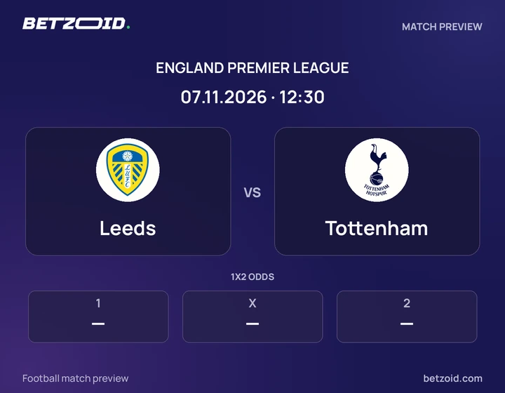 Leeds - Tottenham Leeds vs Tottenham: England Premier League match preview with team badges and kick-off details.