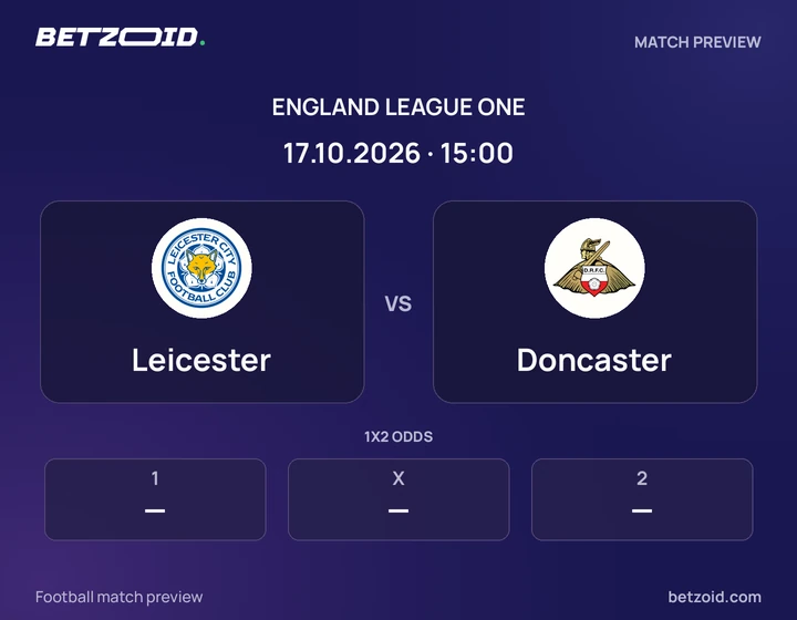 Leicester vs Doncaster: England League One match preview with team badges and kick-off details.