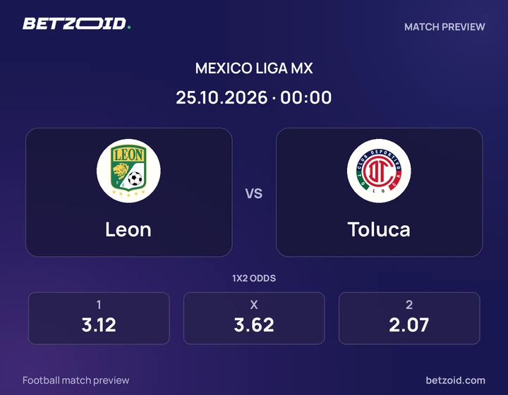 León vs. Toluca León vs. Toluca: previa del partido de Liga MX, con escudos y datos del encuentro.