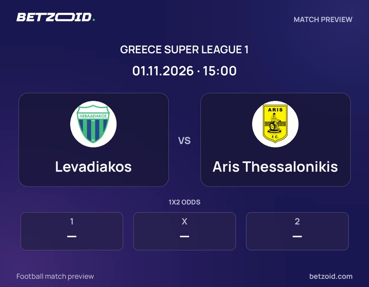 Levadiakos - Aris Thessalonikis Levadiakos vs Aris Thessalonikis: Greece Super League 1 match preview with team badges and kick-off details.