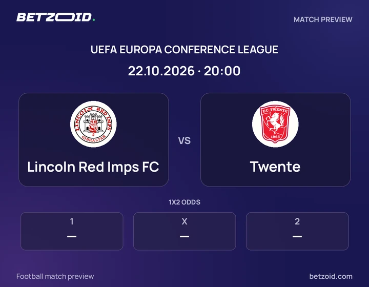 Lincoln Red Imps FC - Twente Lincoln Red Imps FC vs Twente: UEFA Europa Conference League match preview with team badges and kick-off details.