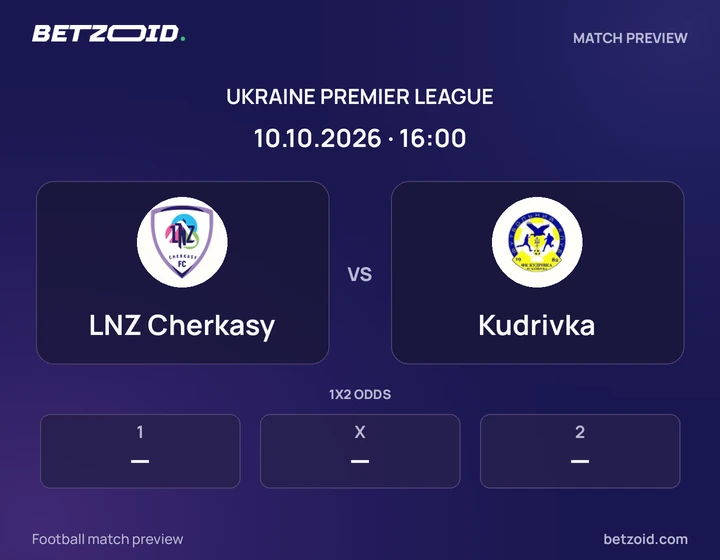 LNZ Cherkasy - Kudrivka LNZ Cherkasy vs Kudrivka: Ukraine Premier League match preview with team badges and kick-off details.