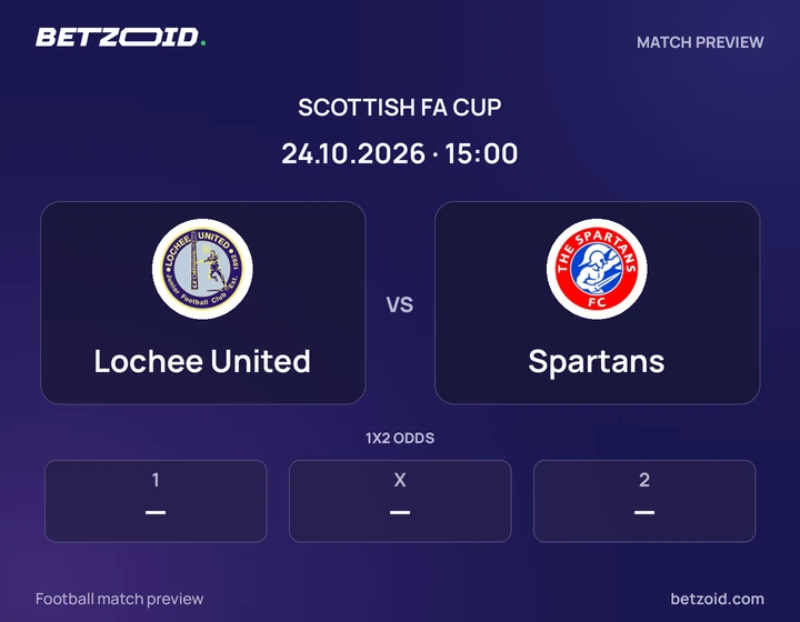 Lochee United - Spartans Lochee United vs Spartans: Scottish FA Cup match preview with team badges and kick-off details.