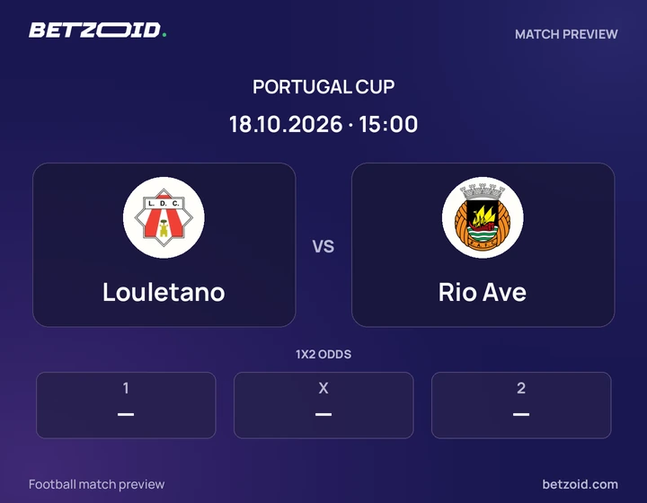 Louletano vs Rio Ave: Portugal Cup match preview with team badges and kick-off details.