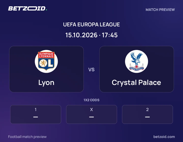 Lyon - Crystal Palace Lyon vs Crystal Palace: UEFA Europa League match preview with team badges and kick-off details.