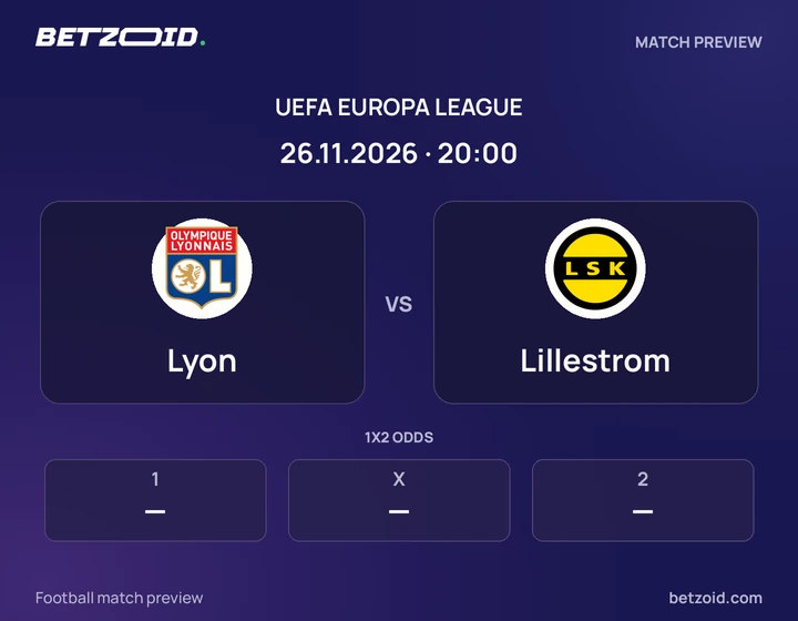 Lyon - Lillestrom Lyon vs Lillestrom: UEFA Europa League match preview with team badges and kick-off details.
