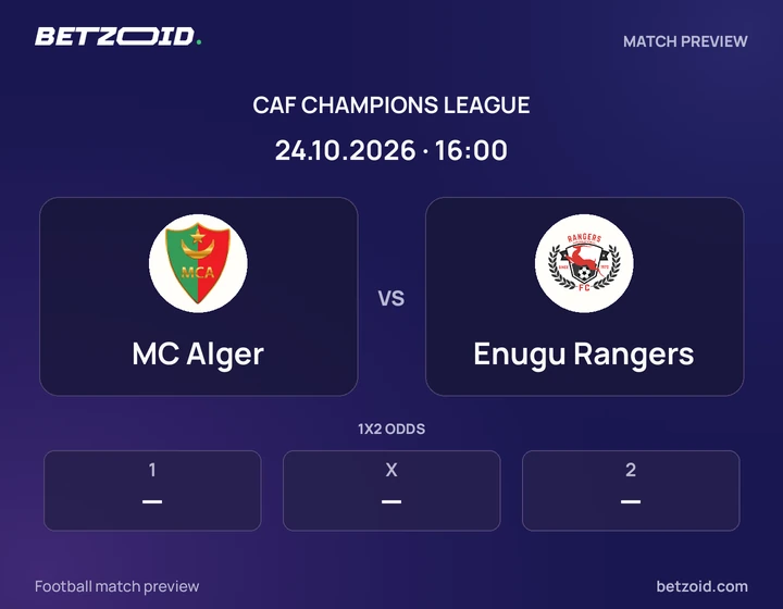 MC Alger - Enugu Rangers MC Alger vs Enugu Rangers: CAF Champions League match preview with team badges and kick-off details.