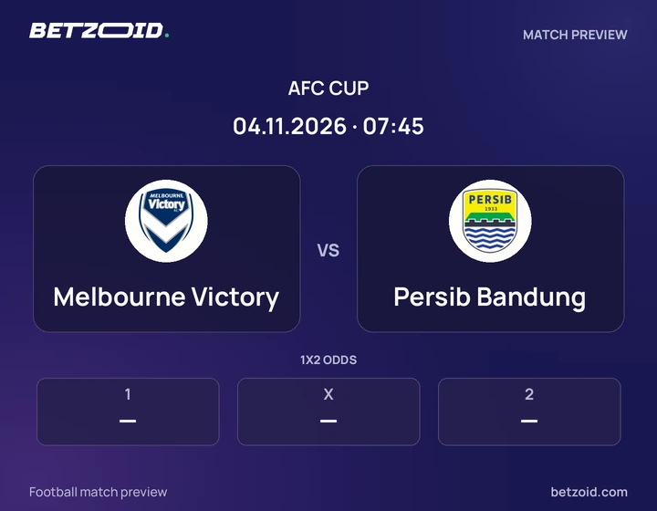 Melbourne Victory vs Persib Bandung: AFC Cup match preview with team badges and kick-off details.
