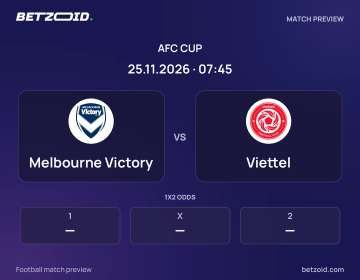 Melbourne Victory - Viettel Melbourne Victory vs Viettel: AFC Cup match preview with team badges and kick-off details.
