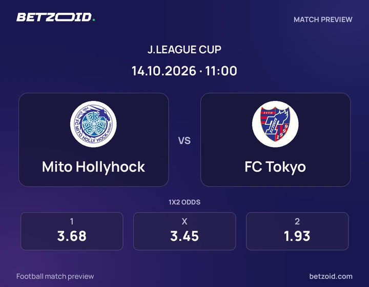 Mito Hollyhock - FC Tokyo Mito Hollyhock vs FC Tokyo: J.League Cup match preview with team badges and kick-off details.