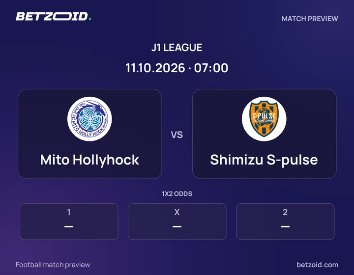 Mito Hollyhock - Shimizu S-pulse Mito Hollyhock vs Shimizu S-pulse: J1 League match preview with team badges and kick-off details.
