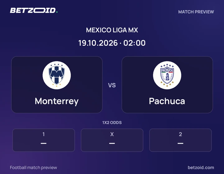 Monterrey - Pachuca Monterrey vs Pachuca: Mexico Liga MX match preview with team badges and kick-off details.