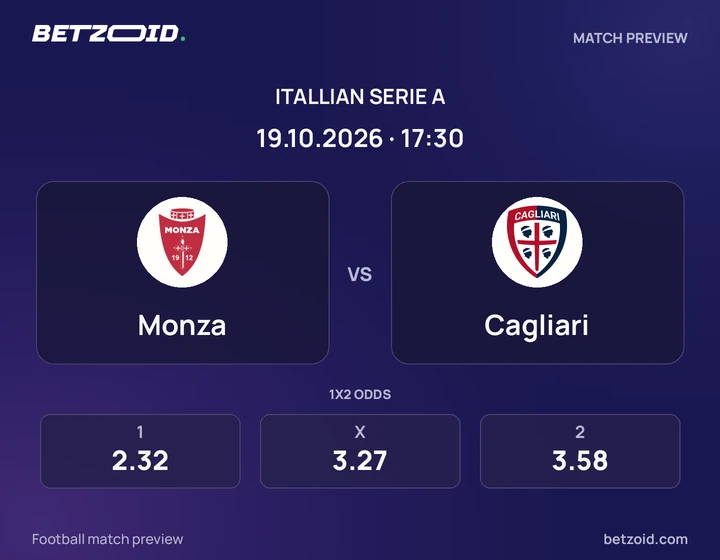 Monza – Cagliari Monza – Cagliari: presentazione della partita di Serie A con stemmi e orario di inizio.