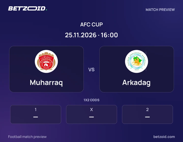 Muharraq - Arkadag Muharraq vs Arkadag: AFC Cup match preview with team badges and kick-off details.