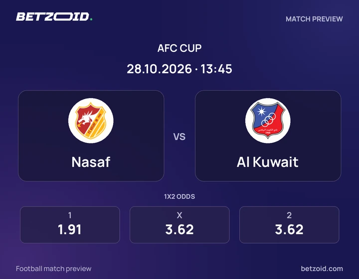 Nasaf - Al Kuwait Nasaf vs Al Kuwait: AFC Cup match preview with team badges and kick-off details.