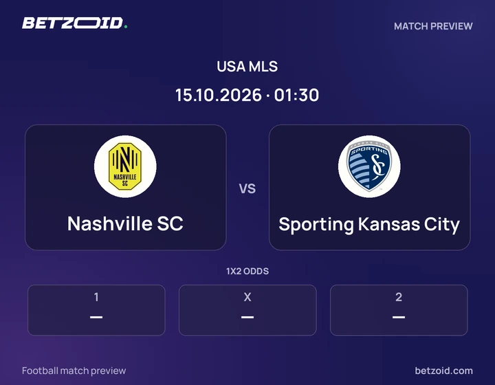 Nashville SC vs Sporting Kansas City: USA MLS match preview with team badges and kick-off details.