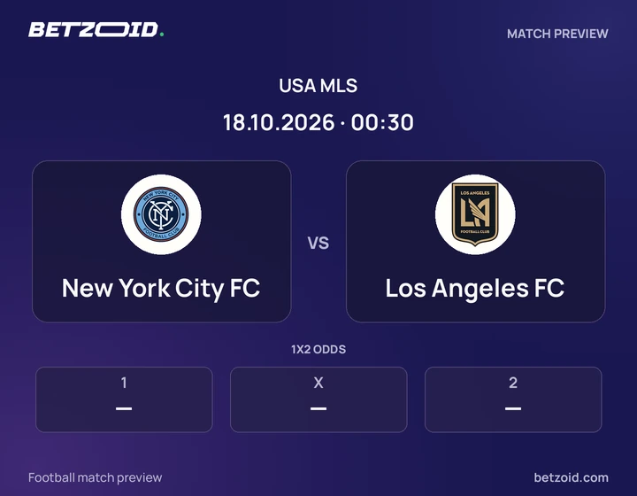New York City FC - Los Angeles FC New York City FC vs Los Angeles FC: USA MLS match preview with team badges and kick-off details.