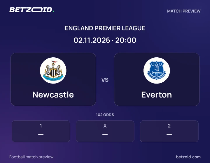 Newcastle - Everton Newcastle vs Everton: England Premier League match preview with team badges and kick-off details.