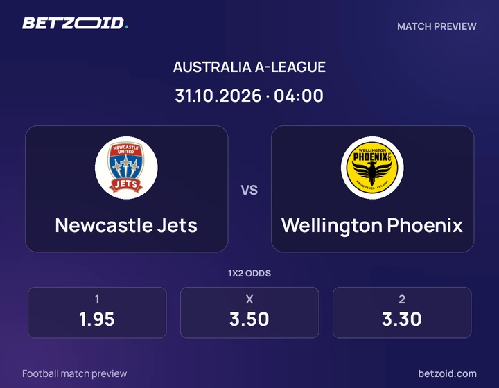 Newcastle Jets - Wellington Phoenix Newcastle Jets vs Wellington Phoenix: Australia A-League match preview with team badges and kick-off details.