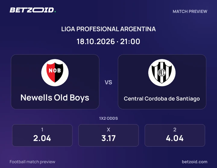 Newells Old Boys vs. Central Cordoba de Santiago Newells Old Boys vs. Central Cordoba de Santiago: imagen del partido de Liga Profesional Argentina.